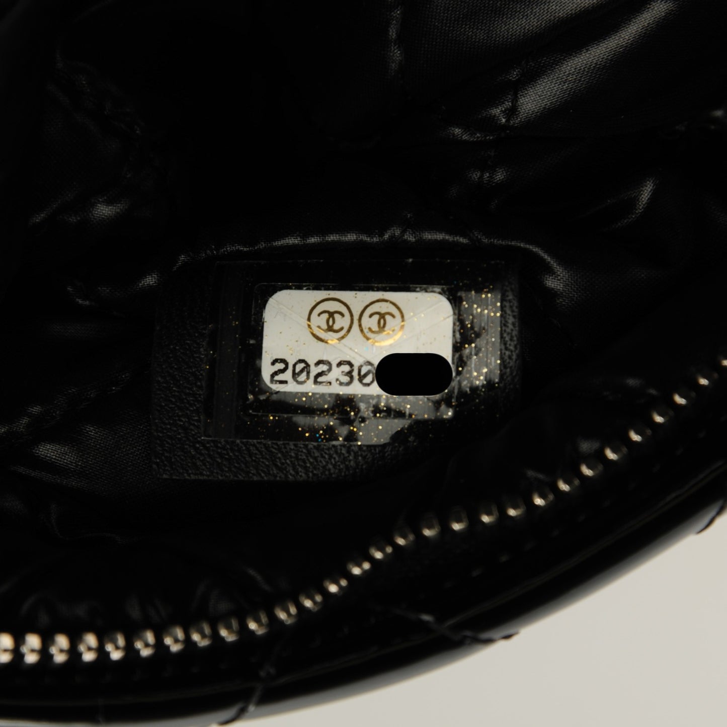 Patent Calfskin Quilted Beauty CC Clutch Black