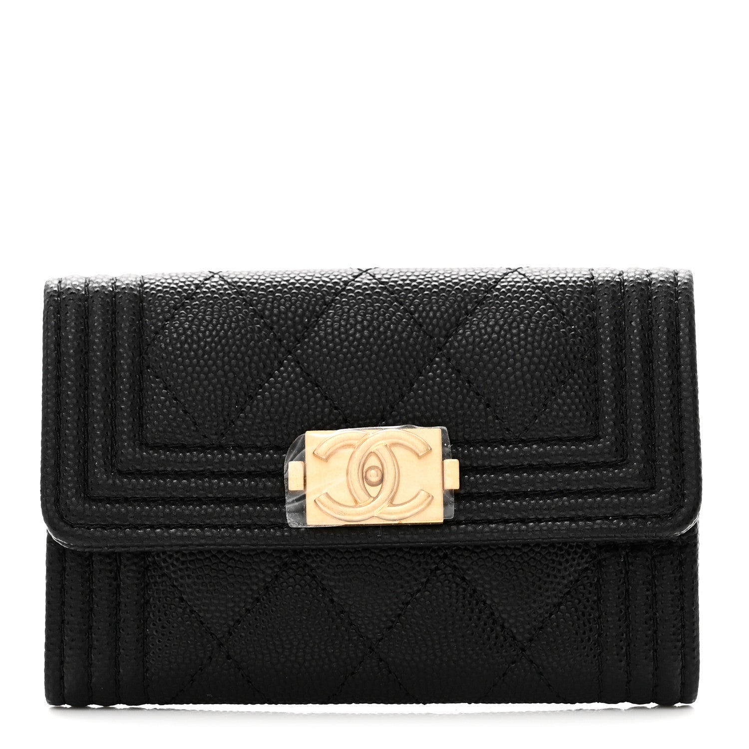 Chanel Caviar Quilted Boy Flap Card Holder Black 1 of 10