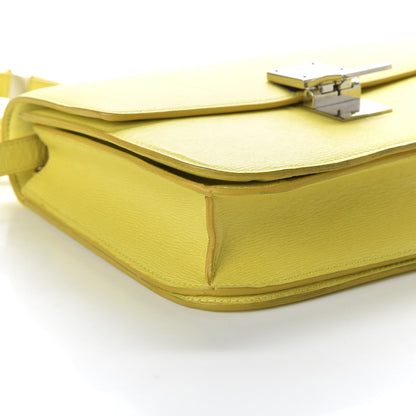 Celine Liege Calfskin Medium Classic Box Flap Bag Fluo Yellow 8 of 10