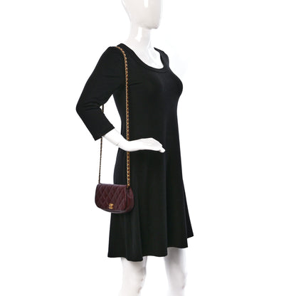 Chanel Calfskin Quilted Coco Mail Clutch With Chain Burgundy 2 of 10