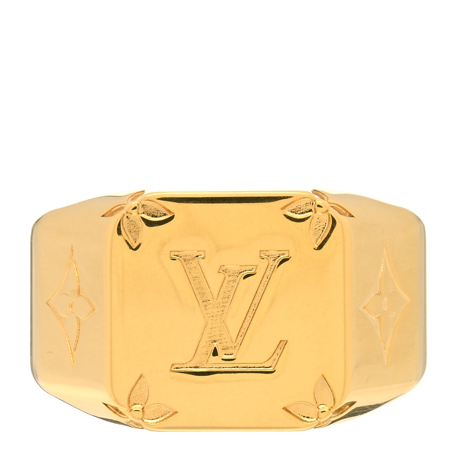 Louis Vuitton Monogram Signet Ring M Gold 1 of 4