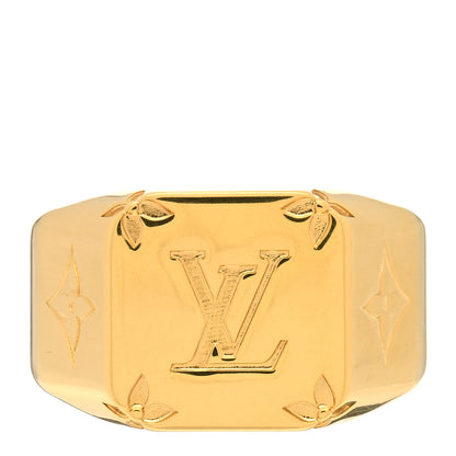 Louis Vuitton Monogram Signet Ring M Gold 1 of 4
