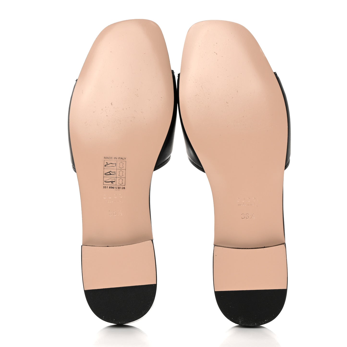 Cosmos Softy Calfskin Interlocking G Cut Out Slide Sandals 36.5 Black