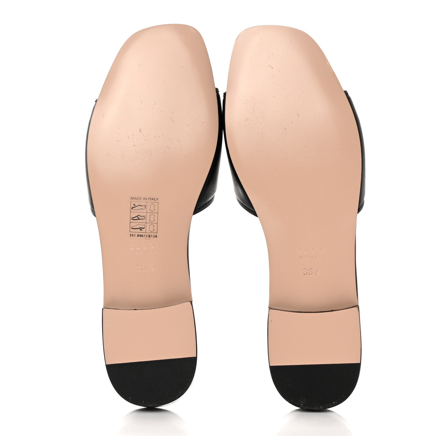 Gucci Cosmos Softy Calfskin Interlocking G Cut Out Slide Sandals 36.5 Black 5 of 8
