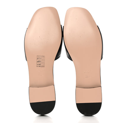 Gucci Cosmos Softy Calfskin Interlocking G Cut Out Slide Sandals 36.5 Black 5 of 8
