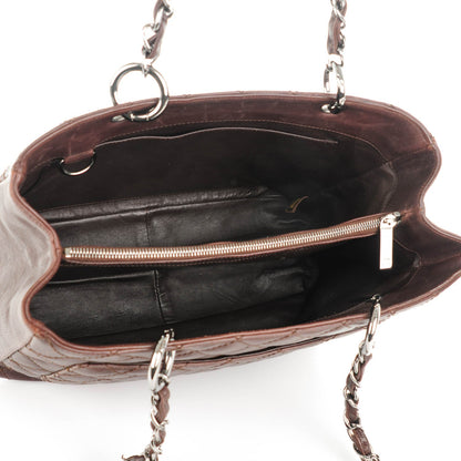 Chanel Calfskin Quilted Grand Shopping Tote GST Dark Brown 5 of 7