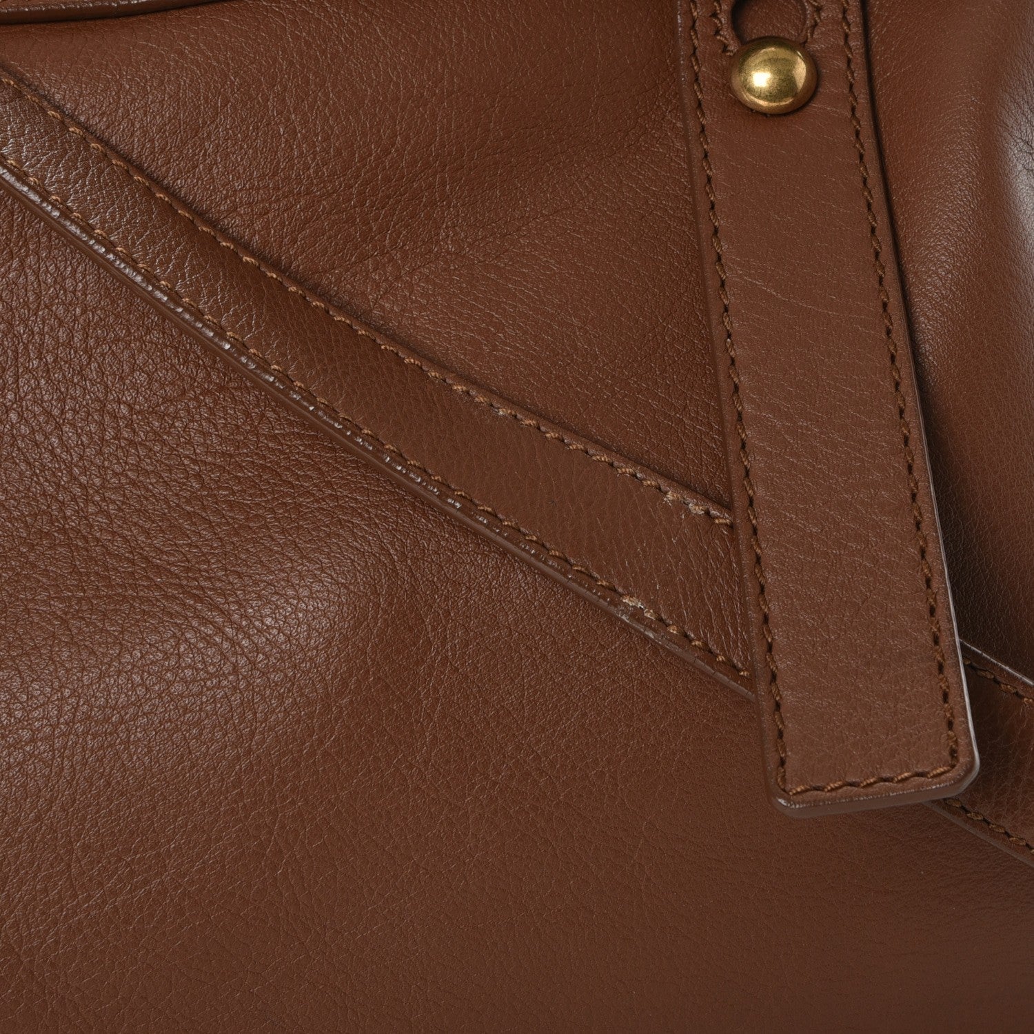 Saint Laurent Calfskin Canvas Medium Muse Two Brown 9 of 14