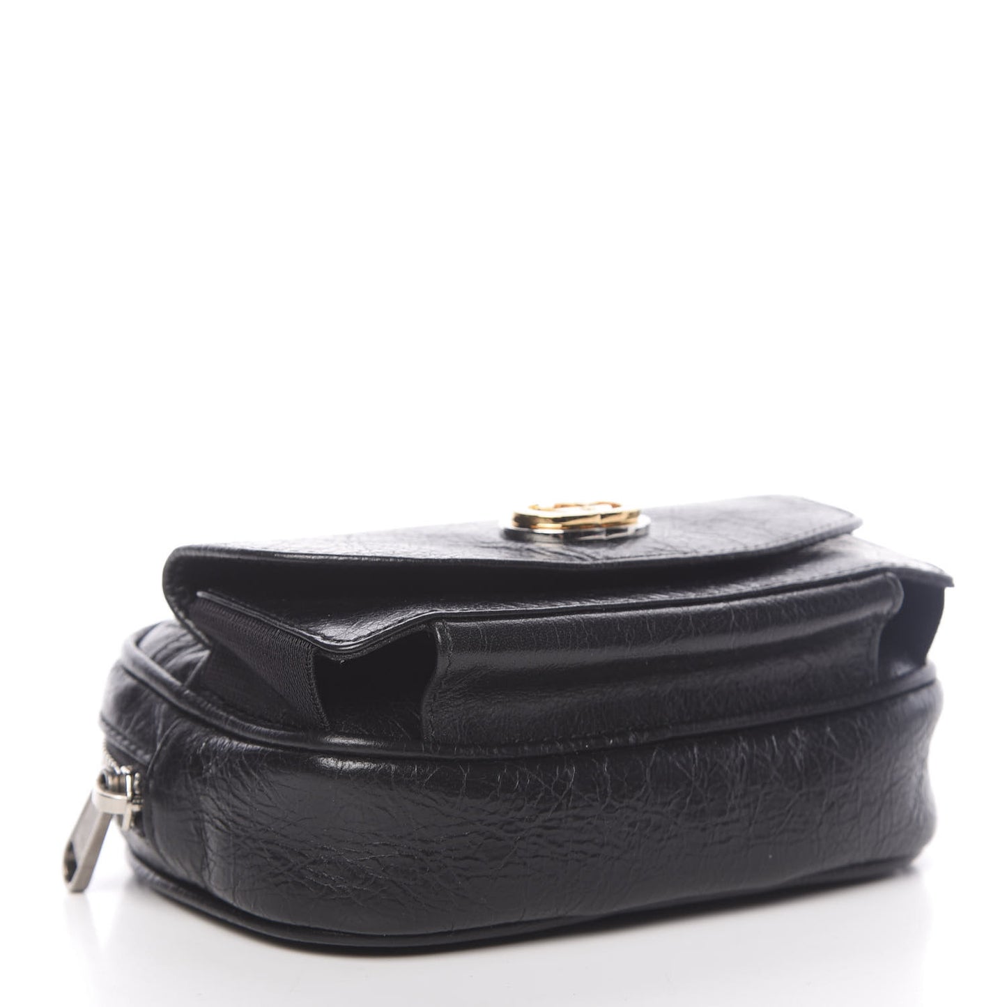 Fluffy Calfskin Mini Morpheus Belt Bag Black