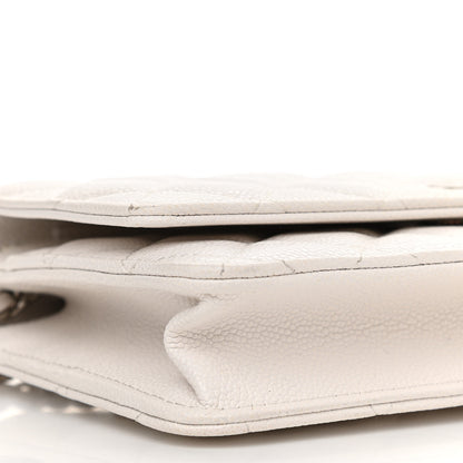 Chanel Caviar Quilted Wallet On Chain WOC White 10 of 14