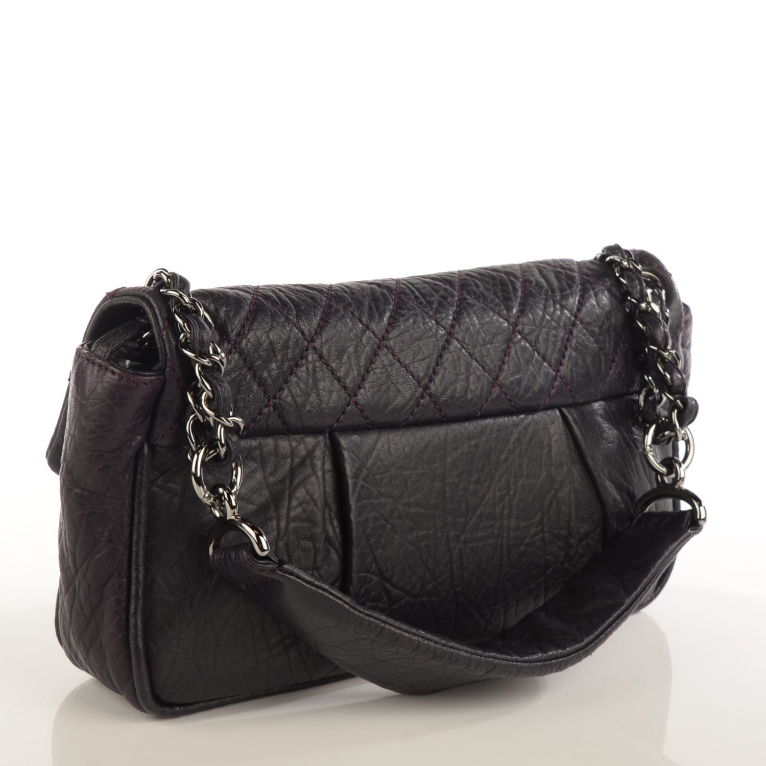 Chanel Distressed Lambskin Lady Braid Flap Dark Purple 4 of 7