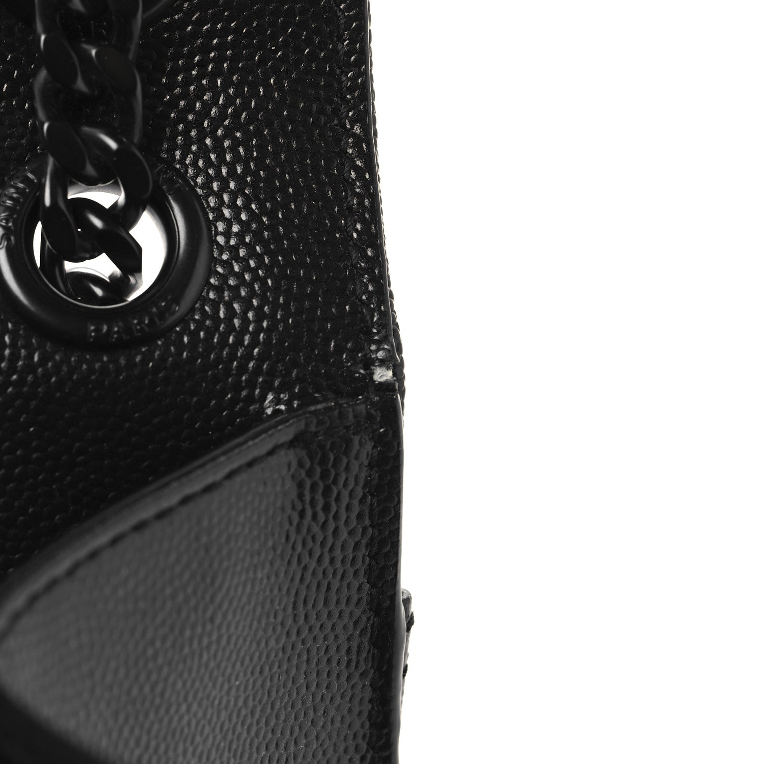 Saint Laurent Grain De Poudre Textured Mixed Matelasse Triquilt Medium Monogram Monochrome Satchel Black 18 of 22