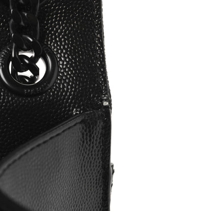 Saint Laurent Grain De Poudre Textured Mixed Matelasse Triquilt Medium Monogram Monochrome Satchel Black 18 of 22