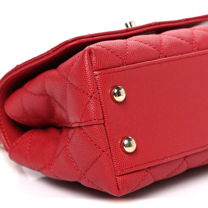 Chanel Caviar Quilted Extra Mini Coco Handle Flap Red 9 of 10