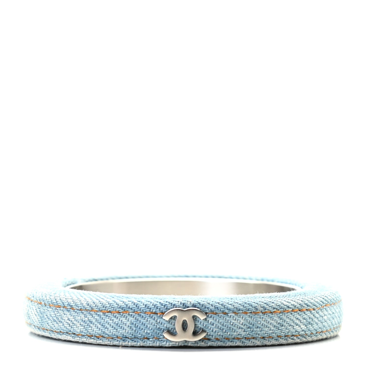 Chanel Denim CC Narrow Bangle M Blue 1 of 3