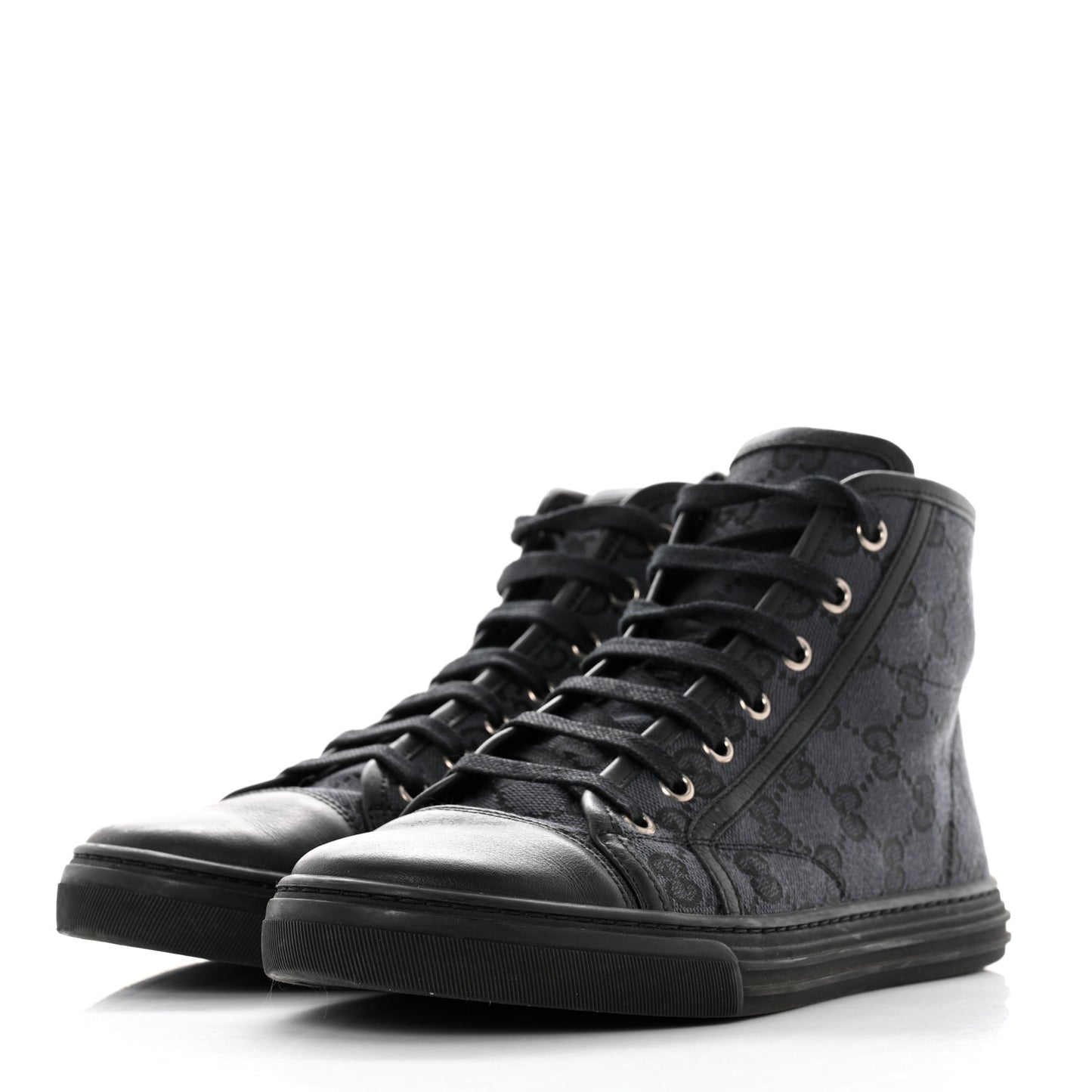 Monogram Womens High Top Sneakers 36.5 Black