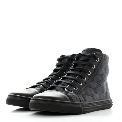 Gucci Monogram Womens High Top Sneakers 36.5 Black 3 of 8