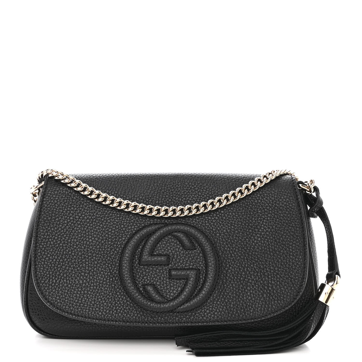 Gucci Pebbled Calfskin Medium Soho Flap Crossbody Black 1 of 10