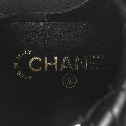 Chanel Lambskin Quilted Cap Toe CC Turnlock Booties 37 Black 8 of 9