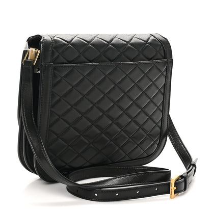 Saint Laurent Lambskin Quilted Monogram Medium Solferino Satchel Black 3 of 12