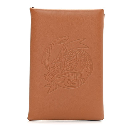 Hermes Swift Calvi Sailor Tattoo Card Case Gold Havane 1 of 7