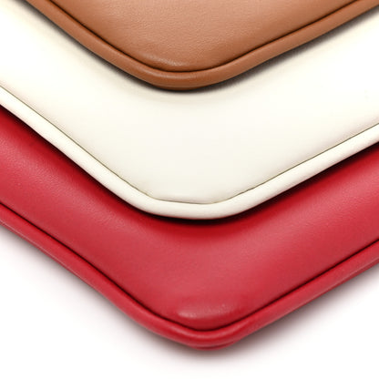 Fendi Vitello Century Opaco F is Fendi Tri-Color Triplette Pouch Set Corteccia White Ice Fragola 9 of 9