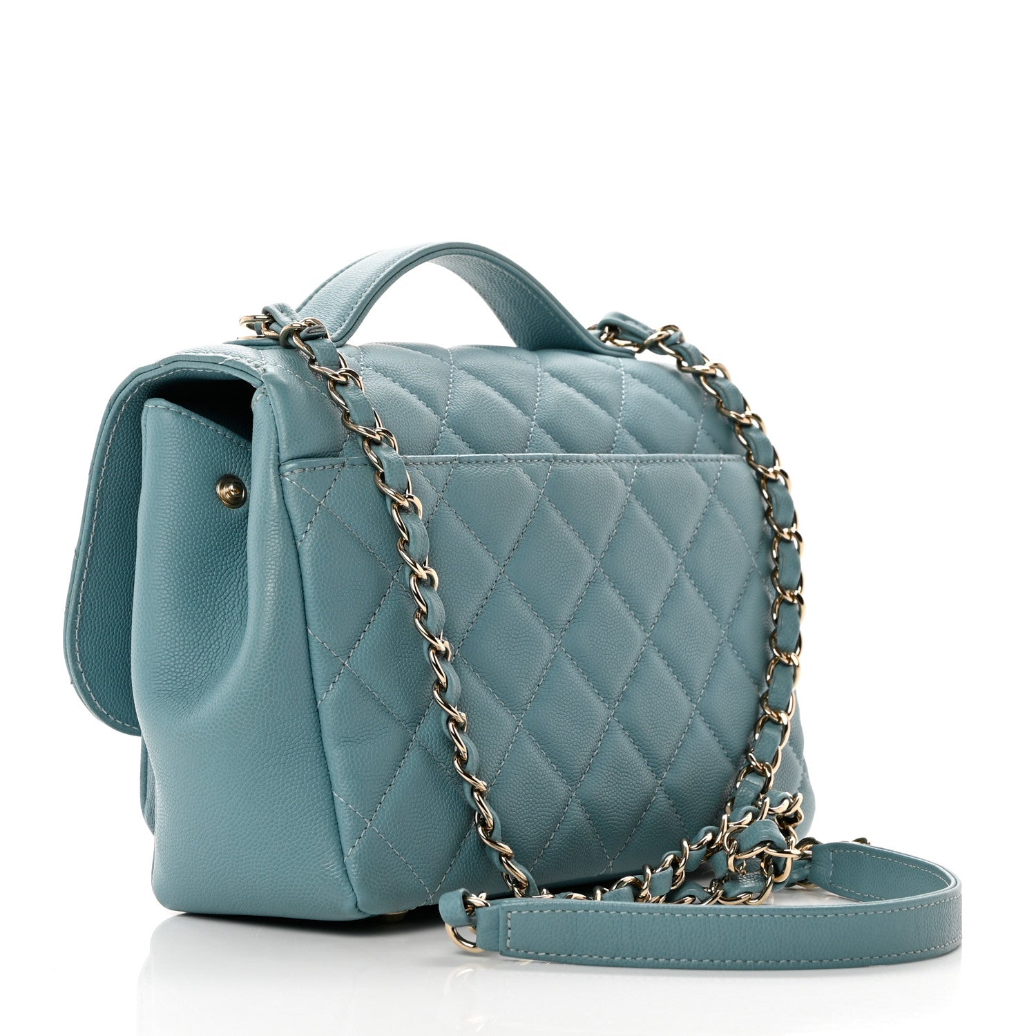 Chanel Caviar Quilted Medium Business Affinity Flap Light Blue 3 of 11