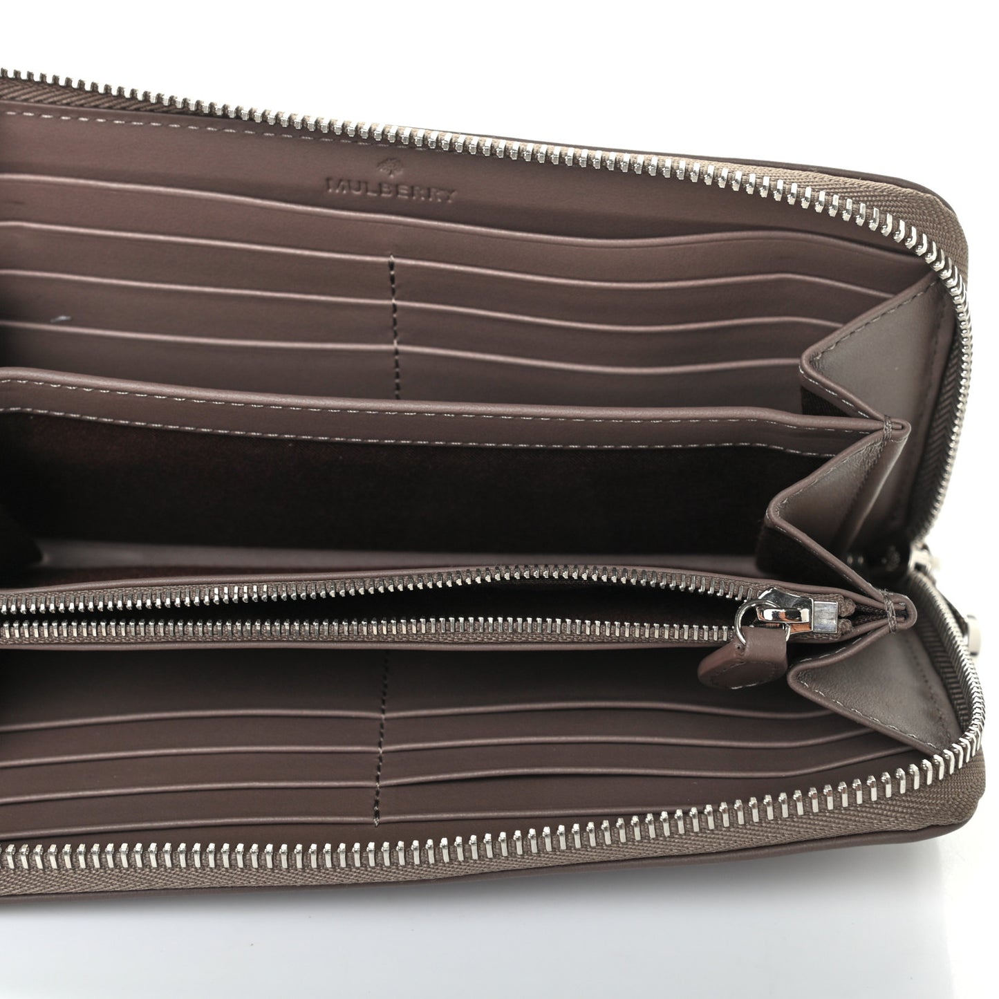 Nappa Blossom Zip Around Long Wallet Taupe
