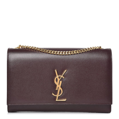 Saint Laurent Grain De Poudre Medium Classic Monogram Kate Satchel Amaranto 1 of 10