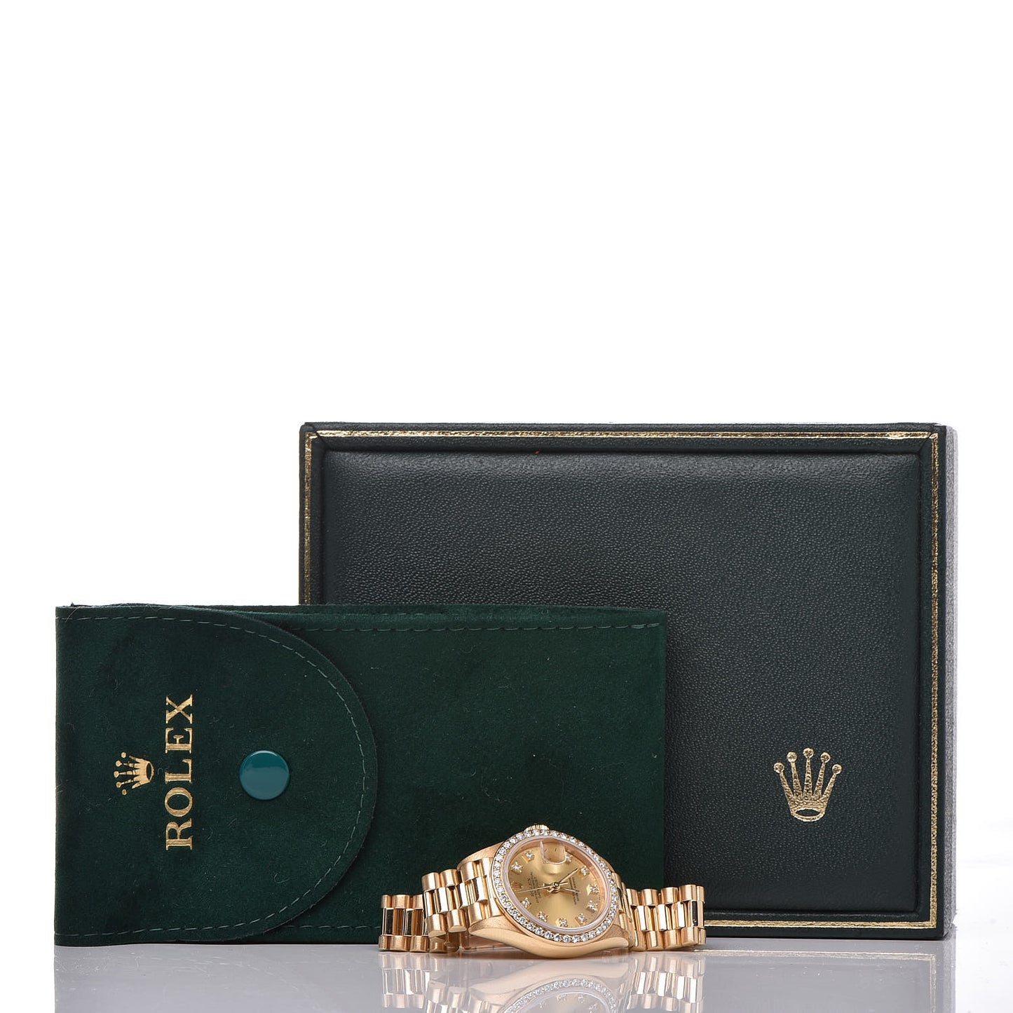 18K Yellow Gold Diamond 26mm Datejust President Watch Champagne 69138