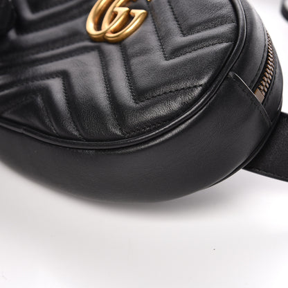 Gucci Calfskin Matelasse GG Marmont Belt Bag 75 30 Black 10 of 10