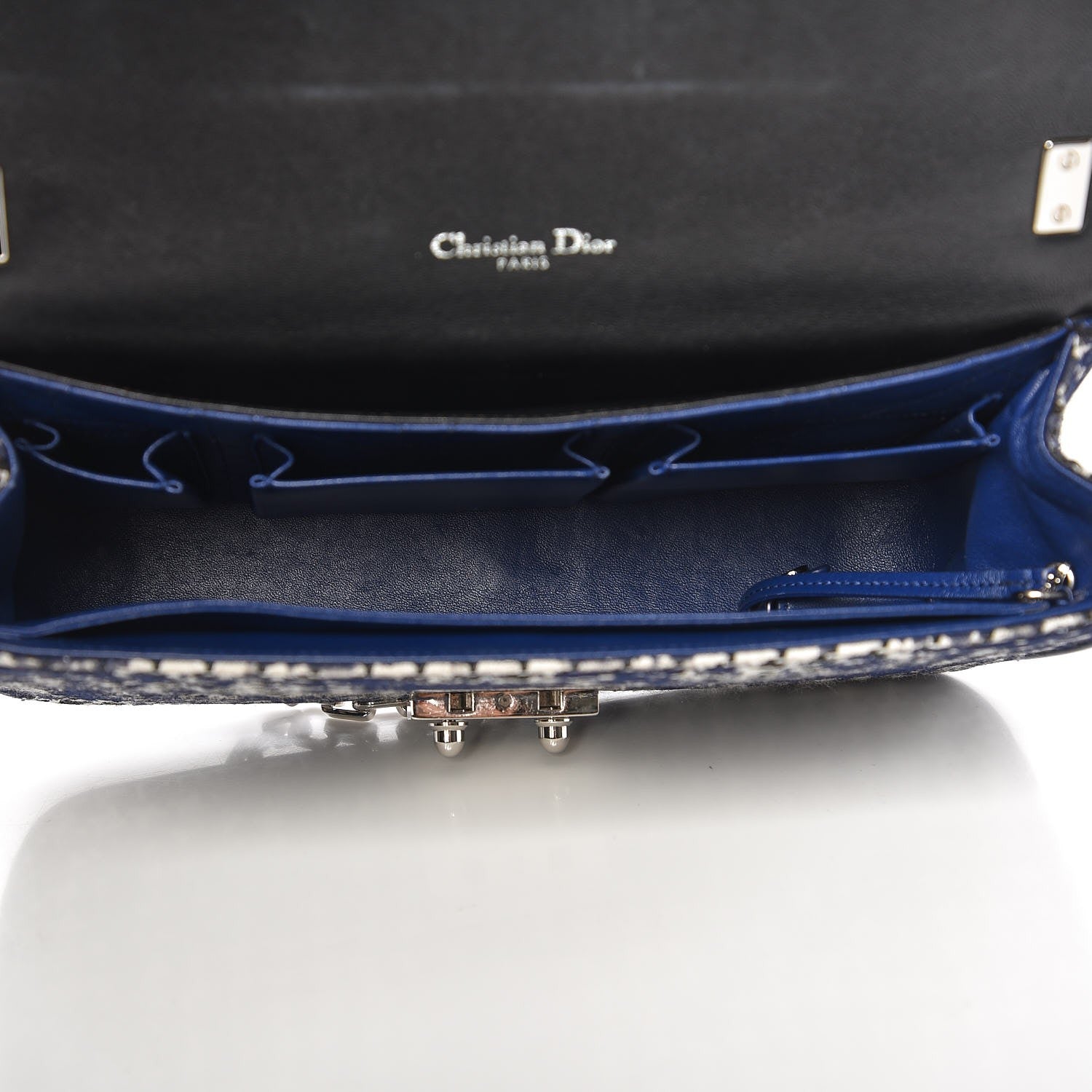 Christian Dior Tweed Medium Miss Dior Flap Black Blue 5 of 14