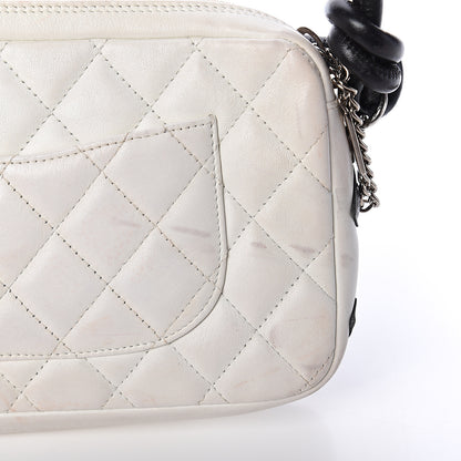 Chanel Calfskin Quilted Cambon Pochette White Black 9 of 9