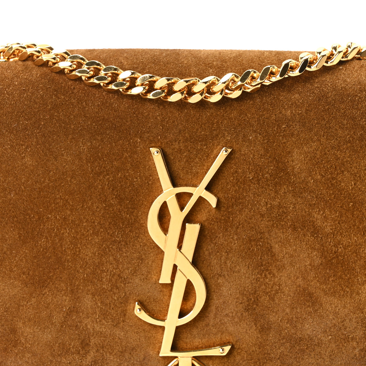 Saint Laurent Suede Small Classic Monogram Kate Tassel Satchel Light Ochre 8 of 10