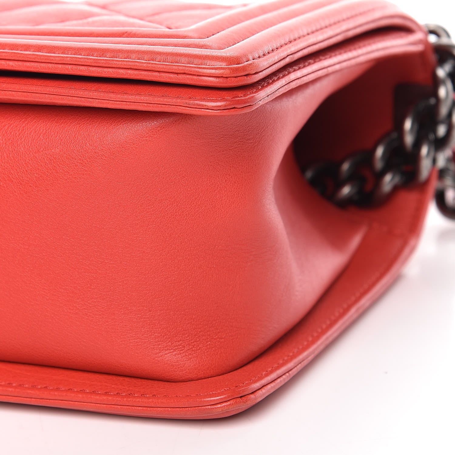 Chanel Calfskin Double Stitch Medium Boy Flap Red 9 of 12