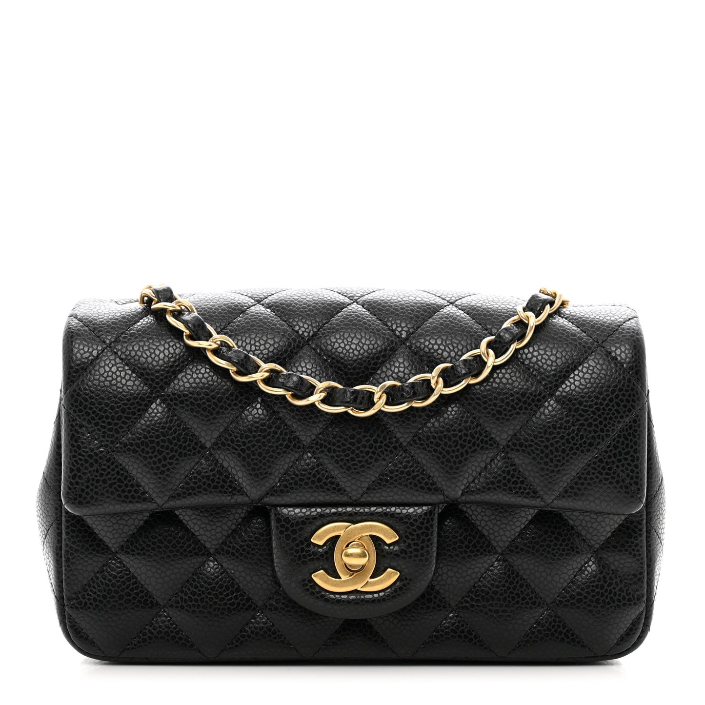 Caviar Quilted Mini Rectangular Flap Black
