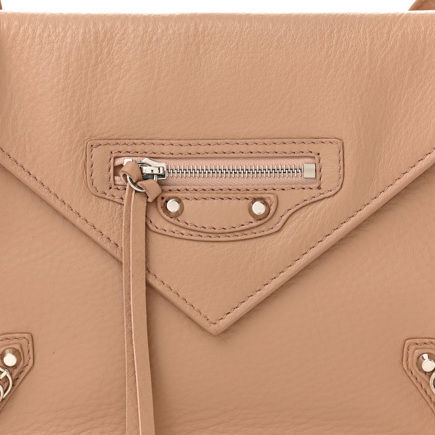 Veau Papier Classic Silver Hardware Triple XS Zip Around Crossbody Rose Des Sables