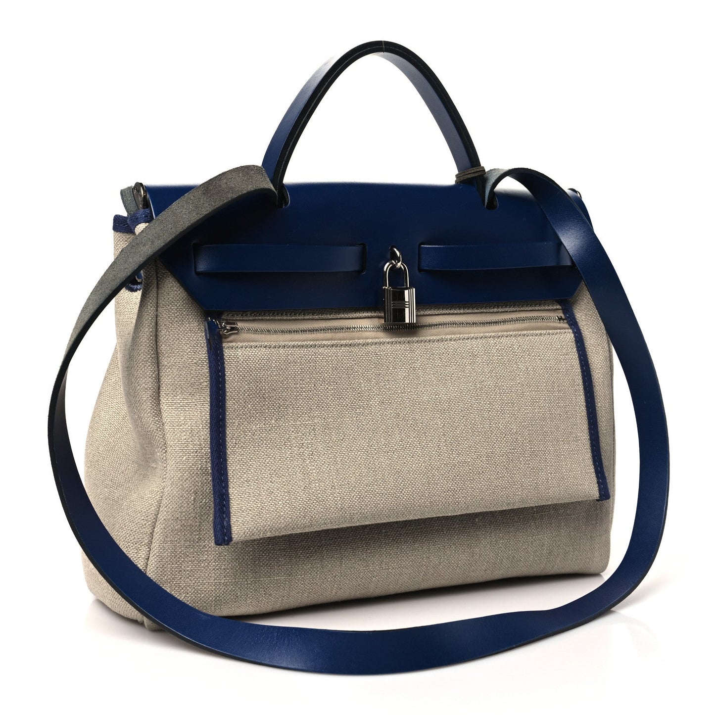 Military Toile Vache Hunter Herbag Zip Retourne 31 PM Bleu De France Ecru