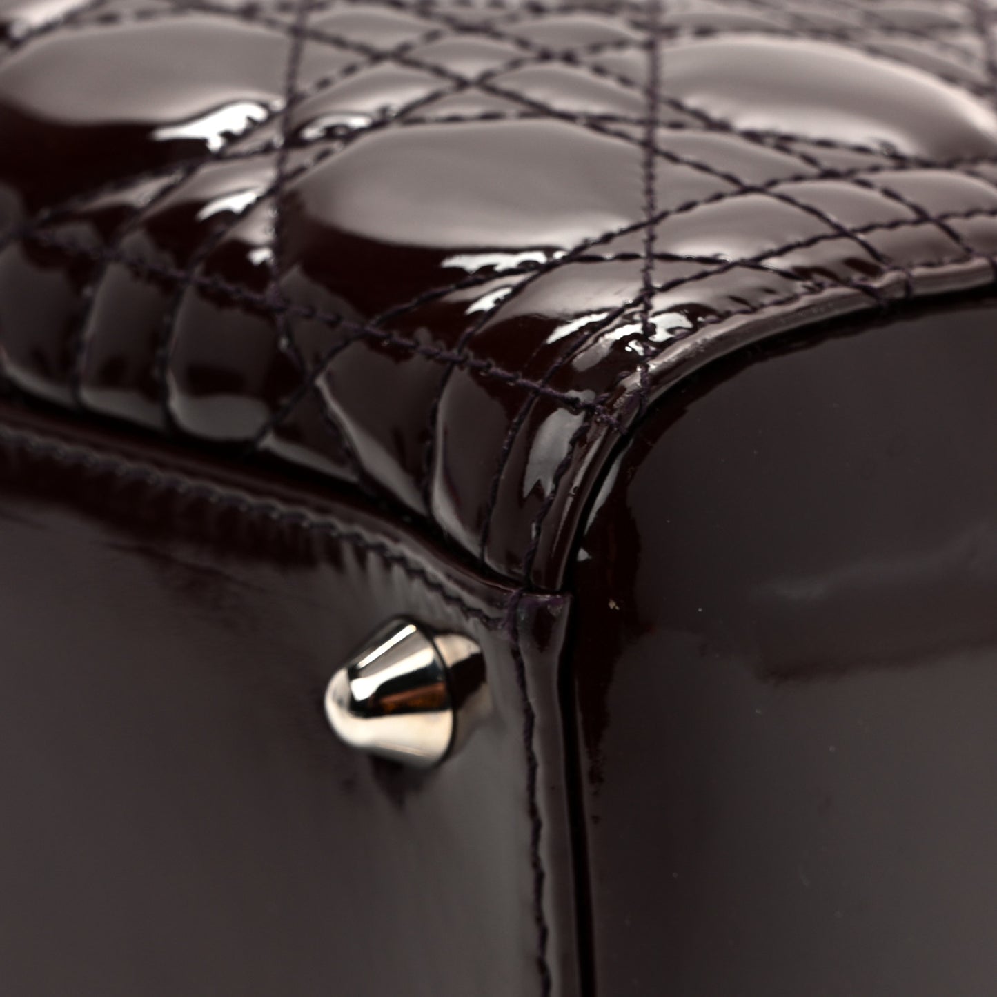 Patent Cannage Large Lady Dior Violet Purple