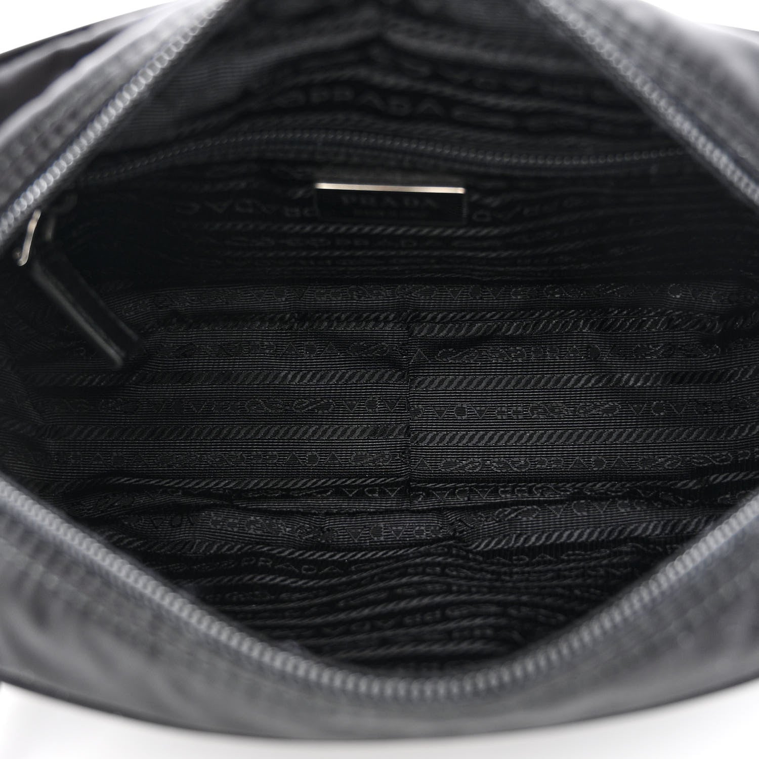 Prada Re-Nylon Vela Saffiano Pocket Double Zip Shoulder Bag Black 5 of 12