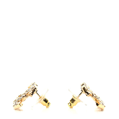 Chanel Metal Textured CC Earrings Gold 3 of 5