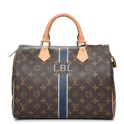 Louis Vuitton Monogram My LV Heritage Speedy 30 Blue Marine Gris 1 of 12