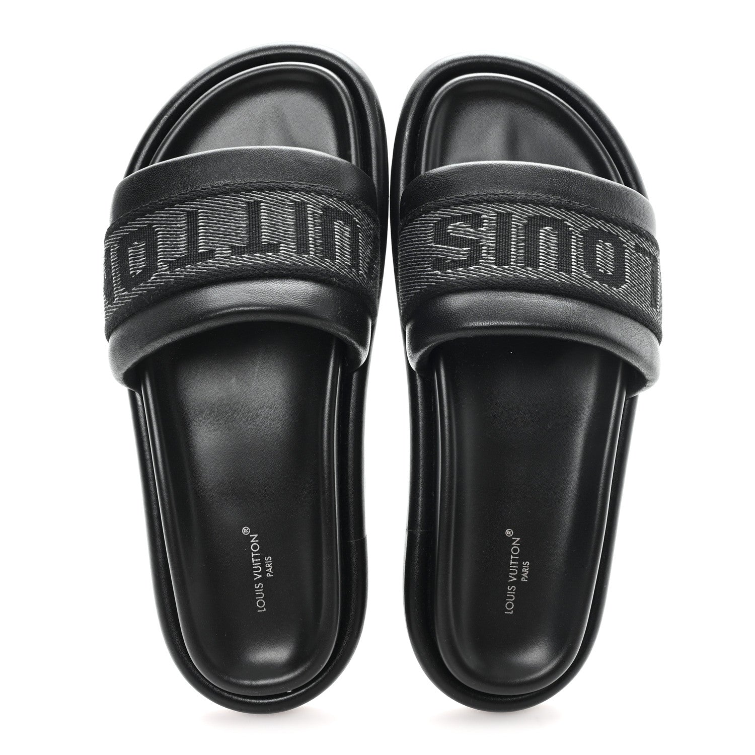 Louis Vuitton Logo Slide Sandals 39 Black 1838078 – FASHIONPHILE