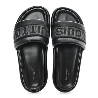 Louis Vuitton Logo Slide Sandals 39 Black 2 of 10