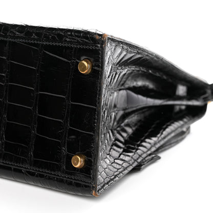 Hermes Shiny Alligator Kelly Sellier 32 Black 9 of 11