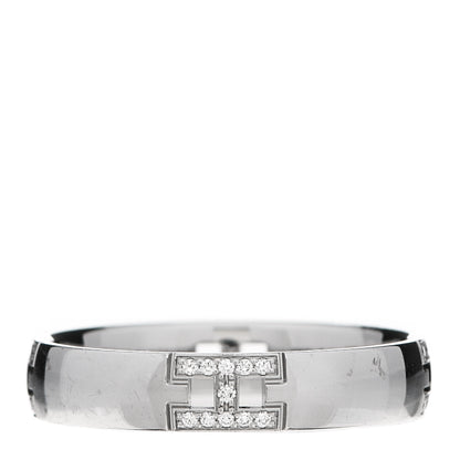 Hermes 18K White Gold Diamond Ever Herakles Four-Station Wedding Band Ring 51 5.75 1 of 7