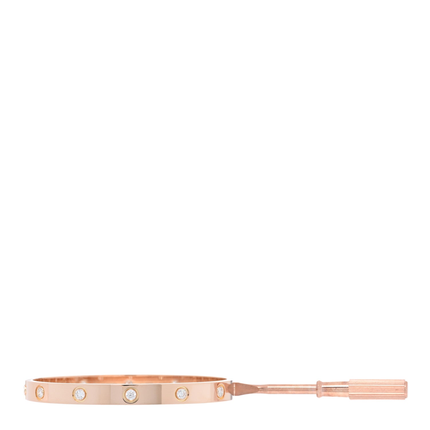 Cartier 18K Pink Gold 10 Diamond LOVE Bracelet 17 4 of 8