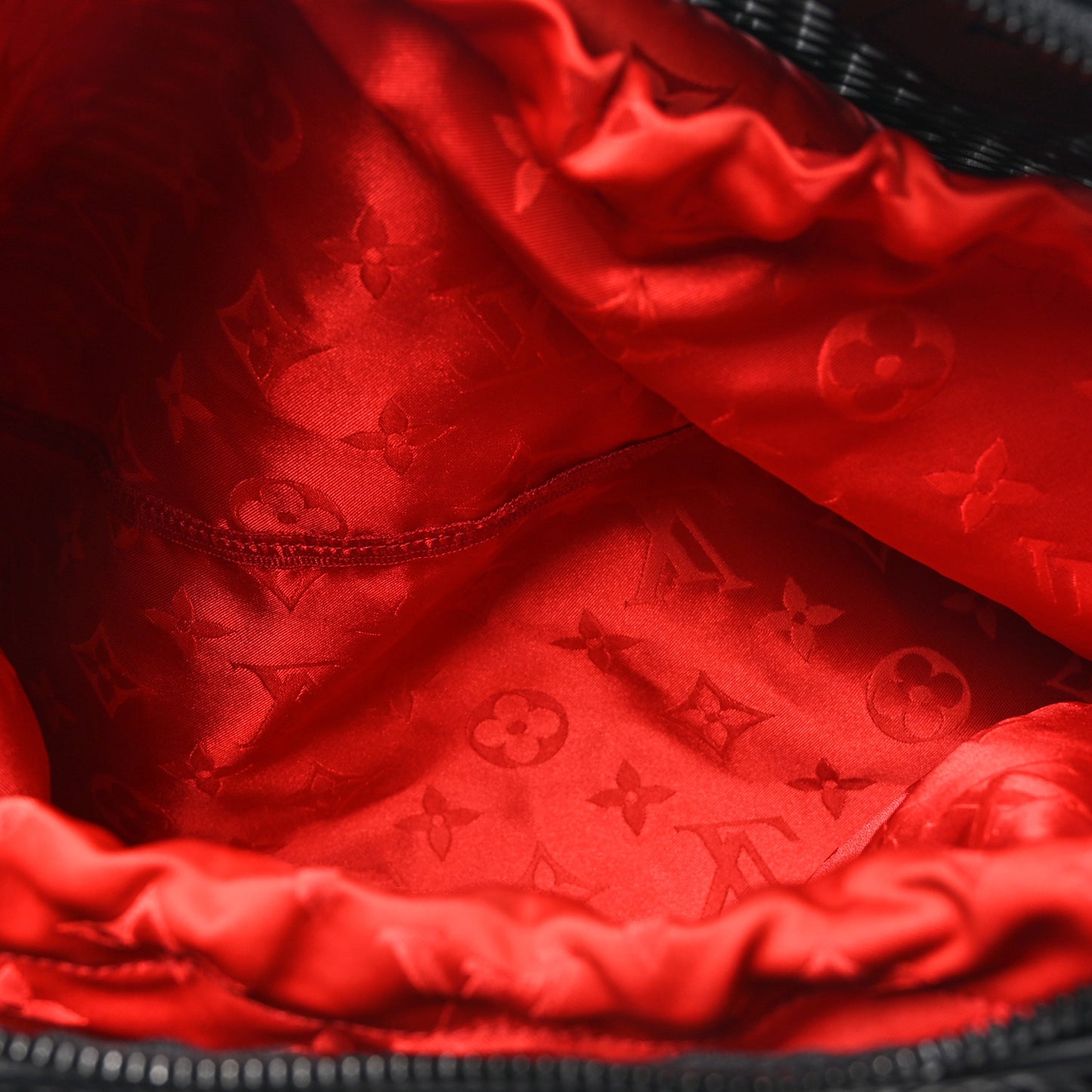 Patent Calfskin Laced Monogram Alma PM Black
