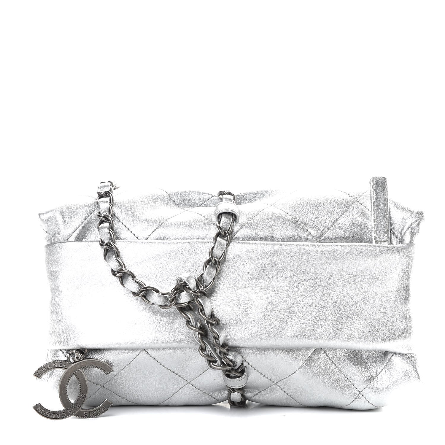 Chanel Metallic Calfskin Quilted Baluchon Silver 1 of 12