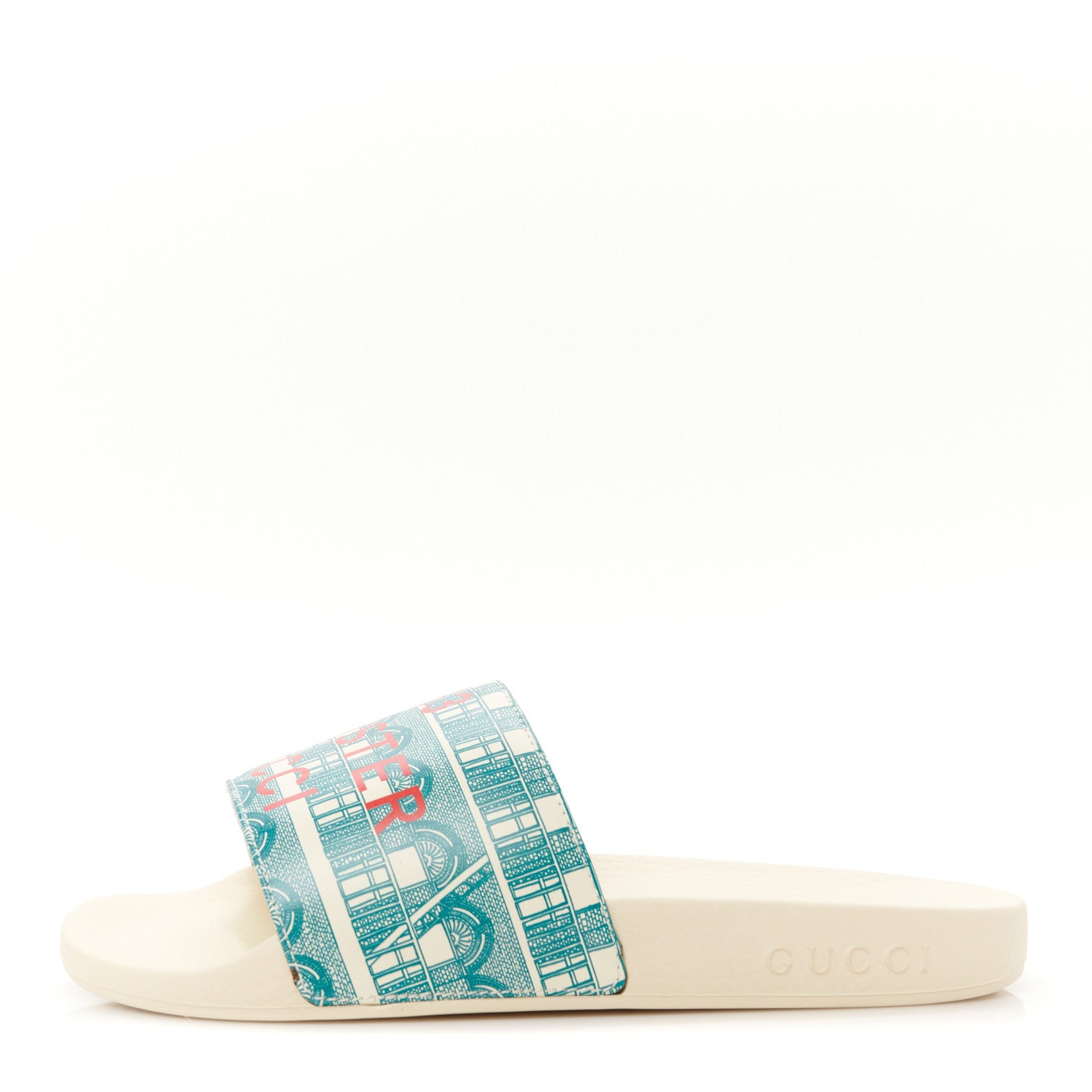 Gucci Rubber Apollo Slide Sandals 36 Antique White 1 of 10