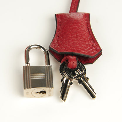 Hermes Taurillon Clemence Birkin 35 Rouge H 10 of 19